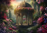 Enchanted Gazebo Spring Fantasy Flower Garden Backdrop