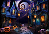 Halloween Nightmare Town Backdrop