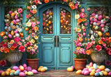 Easter Spring Flower Door Backdrop