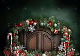 Green Christmas Headboard Bed Backdrop