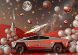 Futuristic Mars Rocket Cybertruck Backdrop