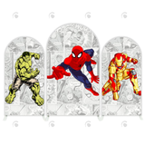 Allenjoy Supper Hero Avengers  Spiderman Theme Happy Birthday Party Arch Backdrop Wall Cloth Cover