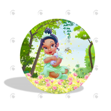 Allenjoy The Princess Baby Tiana Birthday Party Decoration Round Circle Backdrop Cover Plinth Cylinder Pedestal Cover