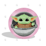 Allenjoy Baby Yoda Theme Birthday Party Decoration Round Circle Backdrop Cover Plinth Cylinder Pedestal Cloth Cover