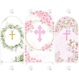 Allenjoy God Bless Christening Baby Shower Baptism Party Arch Backdrop Wall Cloth Cove