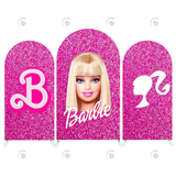 Allenjoy Glitter Barbie Head Happy Birthday Party Arch Backdrop Wall Cloth  Cover