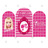 Allenjoy Barbie Theme Happy Birthday Party Arch Backdrop Wall Cloth  Cover