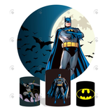 Allenjoy Batman Birthday Party Decoration Round Circle Backdrop Cover Plinth Cylinder Pedestal Cloth Cover