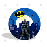 Allenjoy Superhero Batman Birthday Party Decoration Round Circle Backdrop Cover Plinth Cylinder Pedestal Cloth Cover