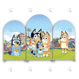 Allenjoy Bluey Happy Birthday Party Arch Backdrop Wall Cloth Cover