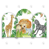 Allenjoy Safari Wild Jungle Happy Birthday Party Arch Backdrop Wall Cloth Cover