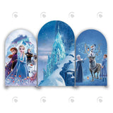 Allenjoy Frozen Theme Happy Birthday Party Arch Backdrop Wall Cloth Cover