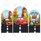 Allenjoy Cars Mcqueen Birthday Baby Shower Party Arch Backdrop Wall Cloth Cover