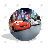 Allenjoy Cars Mcqueen Birthday Party Decoration Round Circle Backdrop Cover Plinth Cylinder Pedestal Cloth Cover