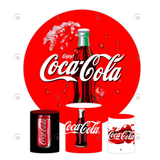 Allenjoy Coca Cola Birthday Party Decoration Round Circle Backdrop Cover Plinth Cylinder Pedestal Cover