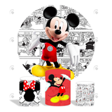 Allenjoy Comic Mickey Theme Birthday Party Decoration Round Circle Backdrop Cover Plinth Cylinder Pedestal Cover