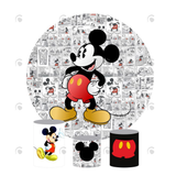 Allenjoy Comic Mickey Birthday Party Decoration Round Circle Backdrop Cover Plinth Cylinder Pedestal Cover