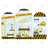 Allenjoy Construction Vehicles Theme Arch Backdrop Wall Cloth Cover For Birthday Baby Shower Party