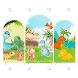 Allenjoy Cute Dinosaur Cartoon Theme Happy Birthday Party Arch Backdrop Wall Cloth  Cover