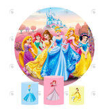 Allenjoy Disney Princess Birthday Party Decoration Round Circle Backdrop Cover Plinth Cylinder Pedestal Cloth Cover