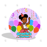 Allenjoy Gracie'S Corner Birthday Party Decoration Round Circle Backdrop Cover Plinth Cylinder Pedestal Cloth Cover