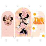 Allenjoy Groovy Two Minnie Happy Birthday Baby Shower Party Arch Backdrop Wall Cloth Cover