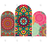 Allenjoy Happy Lohri Holiday Mandala Arch Backdrop Wall Cloth Cover