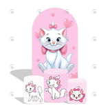 Allenjoy Marie Cat Birthday Party Decoration Arch Backdrop Cover Plinth Cylinder Pedestal Cover