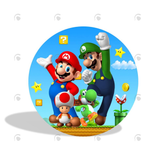 Allenjoy Mario Theme Birthday Party Decoration Round Circle Backdrop Cover Plinth Cylinder Pedestal Cloth Cover