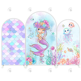 Allenjoy Mermaid Theme Birthday Baby Shower Party Arch Backdrop Wall Cloth Cover