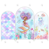 Allenjoy Mermaid Theme Birthday Baby Shower Party Arch Backdrop Wall Cloth Cover