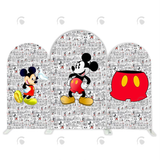 Allenjoy Comic Mickey Cartoon Happy Birthday Party Arch Backdrop Wall Cloth Cover