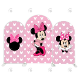 Allenjoy Minnie Theme Happy Birthday Party Arch Backdrop Wall Cloth Cover