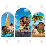 Allenjoy Moana Theme Happy Birthday Party Arch Backdrop Wall Cloth Cover