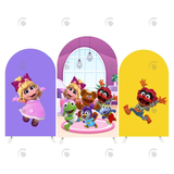 Allenjoy Muppet Babies Birthday Party Arch Backdrop Wall Cloth Cover