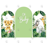 Allenjoy Oh Baby Safari Wild Jungle Animal Birthday Baby Shower Party Arch Backdrop Wall Cloth Cover