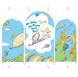 Allenjoy Oh Baby The Place You'Ll Go Birthday Baby Shower Party Arch Backdrop Wall Cloth Cover