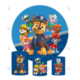 Allenjoy Paw Patrol Birthday Party Decoration Round Circle Backdrop Cover Plinth Cylinder Pedestal Cover