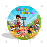 Allenjoy Paw Patrol Birthday Party Decoration Round Circle Backdrop Cover Plinth Cylinder Pedestal Cloth Cover