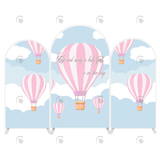 Allenjoy Pink Hot Air Balloon Arch Backdrop Wall Cloth Cover For Birthday Baby Shower Party