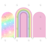 Allenjoy Pink Rainbow Birthday Chiara Arch Backdrop Wall Cloth Cover