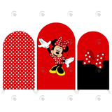 Allenjoy Red Minnie Baby Shower Birthday Party Arch Backdrop Wall Cloth Cover