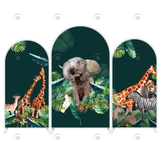 Allenjoy Safari Jungle Wild Theme Happy Birthday Party Arch Backdrop Wall Cloth  Cover