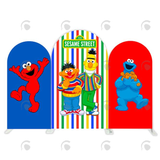 Allenjoy Sesame Street Happy Birthday Party Arch Backdrop Wall Cloth Cover