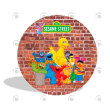 Allenjoy Sesame Street Birthday Party Decoration Round Circle Backdrop Cover Plinth Cylinder Pedestal Cloth Cover