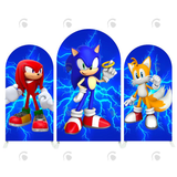 Allenjoy Sonic Cartoon Happy Birthday Party Arch Backdrop Wall Cloth Cover