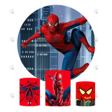 Allenjoy Spiderman Birthday Party Decoration Round Circle Backdrop Cover Plinth Cylinder Pedestal Cover