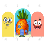 Allenjoy Spongebob Theme Happy Birthday Party Arch Backdrop Wall Cloth Cover