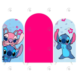 Allenjoy Stitch Theme Happy Birthday Party Arch Backdrop Wall Cloth Cover