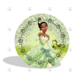 Allenjoy Tiana Princess Birthday Party Decoration Round Circle Backdrop Cover Plinth Cylinder Pedestal Cover